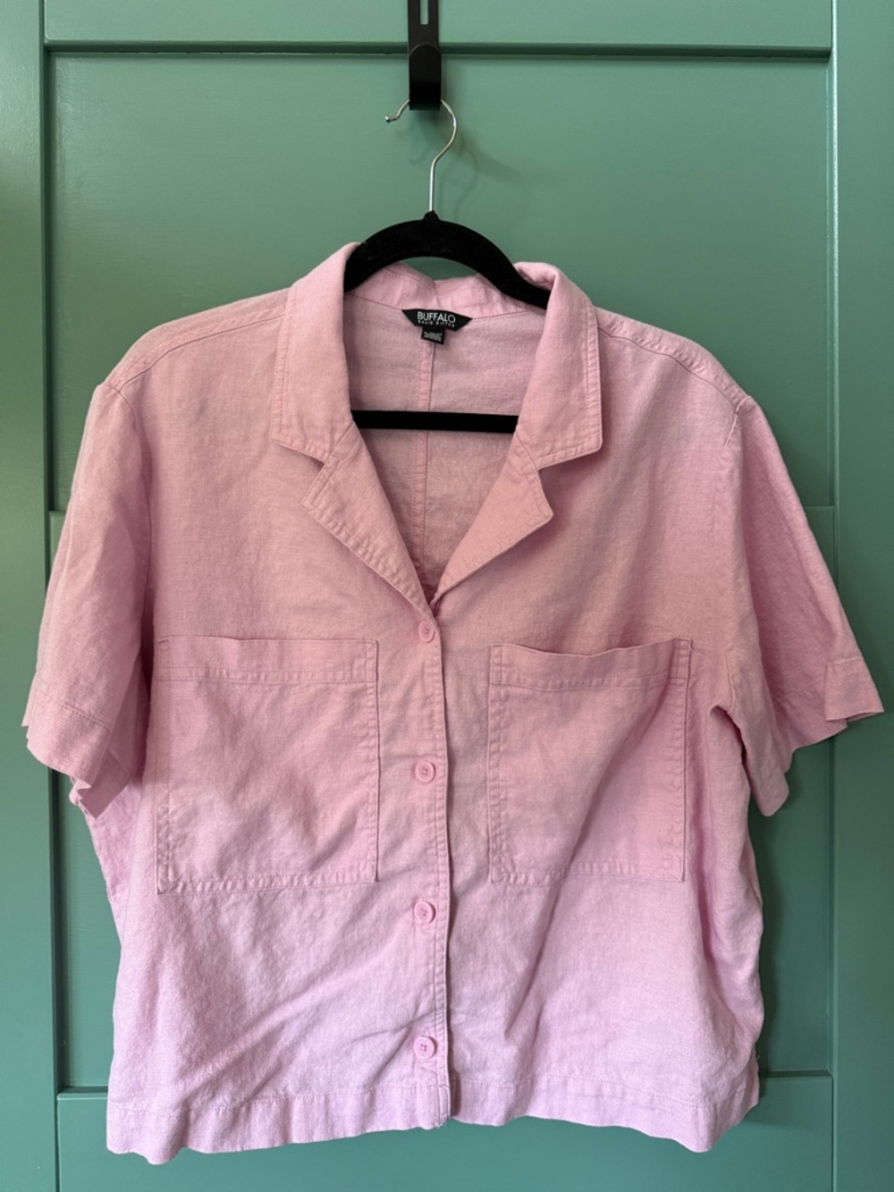 Buffalo David Bitton Pale Pink Short Sleeve Button-Up Shirt